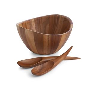 Bol en bois pour la cuisine | Bol à salade en bois imprimé - Product Image 3