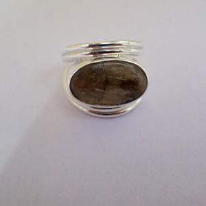 925 Sterling Silver Green Tourmaline Gemstone <b>Ring</b> Size 8 Channel Setting Fancy Shape for Engagement & Parties - Product Image 2