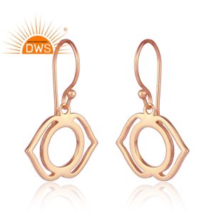 Ajna Chakra Design Boucles d'oreilles en argent plaqué or rose Grossiste de bijoux Boucles d'oreilles en argent 925 pour femmes Cadeau pour elle - Product Image 3