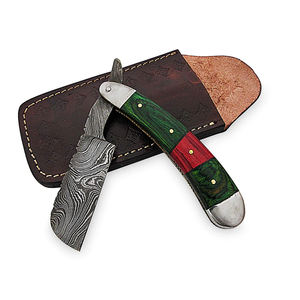 Nouveau design Rasoir droit en acier Damas avec manche en bois pour barbiers - Product Image 2