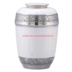 Perlas blancas Latón Europeo Cremación Urnas Hecho a mano Precio barato al por mayor y proveedores - Product Image 1