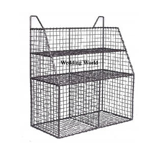 Ensemble de trois paniers fantaisie faits à la main de haute qualité Design traditionnel Nouveau panier mural en métal fantaisie de luxe élégant classique - Product Image 2