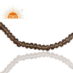 Collier chaîne de perles en argent sterling fin de haute qualité 2026 avec pierres précieuses en quartz fumé naturel pour femmes - Fabricant - Product Image 2