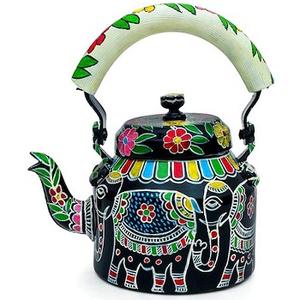 MULTI COLOR HANDIPAINTED DECORATIVE ALUMINIUM TEA KETTLE BEST QUALITY ORIGINAL AUTHENTIC TEA KETTLE - Product Image 1
