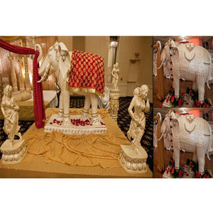 รูปปั้นช้างงานแต่งสุดมหัศจรรย์รูปปั้นช้างงานแต่งงานแบบอินเดียสำหรับทางเข้างานแต่งรูปปั้นไฟเบอร์รูปปั้นสำหรับตกแต่งเวที - Product Image 1