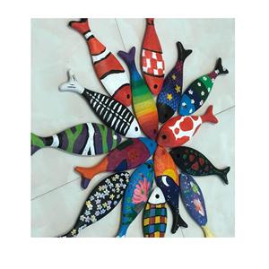 Pez decorativo de madera 100% Natural para niños, juguete Multicolor, decoración del hogar, pared colgante segura - Product Image 2