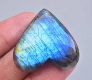 Pierres précieuses naturelles de Labradorite, Flash, pierre précieuse ample en forme de cœur - Product Image 5