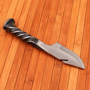Handmade Custom Railroad Spike Guthook Hunting Camping <b>Knife</b> Beautiful Stainless Steel Blade OEM Supported - Product Image 4