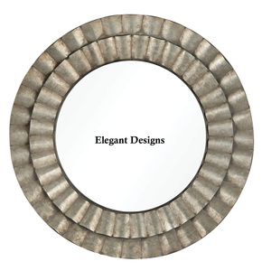 Miroir mural galvanisé de forme ronde élégante classique décor de maison bon marché fantaisie de haute qualité - Product Image 6