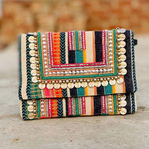 2023 nueva colección bolso de mano de lujo para mujer tela India hecha a mano bolsos de boda de noche moda Guru Kirpa CASA DE EXPORTACIÓN - Product Image 6