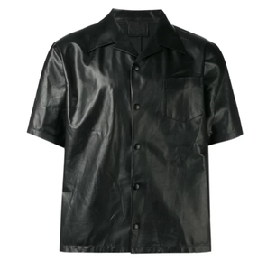 Service OEM chemises en cuir sur mesure de haute qualité, coupe-vent imperméable, prix de gros, chemise en cuir pour hommes - Product Image 3