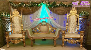 Conjunto de muebles de plata para boda, muebles elegantes de madera para boda asiática, sofá plateado, venta al por mayor, Londres - Product Image 4