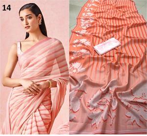 Indien Katan Saree dernier concepteur fête porter mariage dames femmes porter Georgette soie broderie travail Sari avec chemisier ApparelGarment - Product Image 2