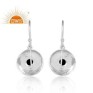 Natural Black Onyx Gemstone Bezel <b>Dangle</b> <b>Earring</b> Jewelry Manufacturer Handmade Oxidized 925 Sterling <b>Silver</b> Jewelry Wholesaler - Product Image 3