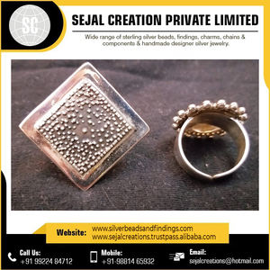 Bague en argent tribal sterling 925 Taille personnalisée Bijoux de mariage et d'anniversaire pour hommes avec incrustation de coquillages d'Inde - Product Image 4