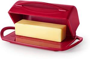 จานเสิร์ฟเนยโลหะพร้อมกล่องสีแดงมีดดีไซน์แบบโบราณเหมาะสำหรับใช้เป็นโต๊ะในร้านอาหารและงานแต่งงาน - Product Image 3