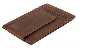 Portefeuille en cuir véritable pour homme, porte-cartes fin, pour carte d'identité et carte de crédit - Product Image 3