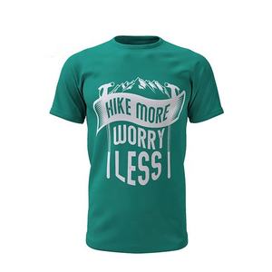 T-shirt imprimé à col rond de couleur verte à bas prix pour hommes 90% coton et 10% élasthanne - Product Image 6