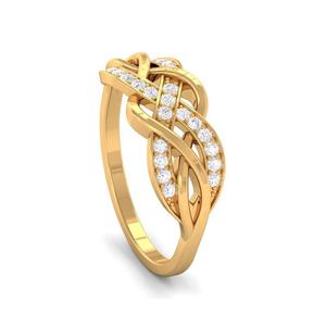 Criss Cross Real Diamond <b>Ring</b> | 14K Gold Designer <b>Statement</b> <b>Ring</b> for Women Wedding Anniversary Engagement Jewelry Women Gift - Product Image 2