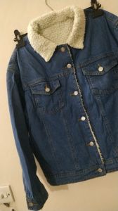 บังกลาเทศสต็อก Lot ตราป้ายผู้หญิงสุภาพสตรี Borg Denim แจ็คเก็ตแขนยาวขนแกะขนสัตว์ Jean แจ็คเก็ต Warm Parka เสื้อ - Product Image 4