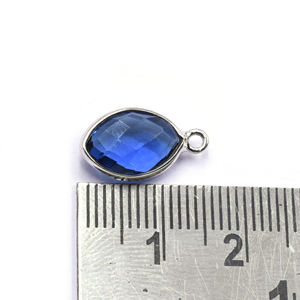 Colgantes de Iolita y Cuarzo con Forma de Marquesa, Bisel Plateado de 15 a 17 mm con Engaste, Bañados en Rodio, para Fabricación de Joyas - Product Image 3