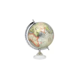 Custom Pattern Antiek Zilveren Afwerking Globe Met Duurzame Stand Koop Voor De Beste Prijs