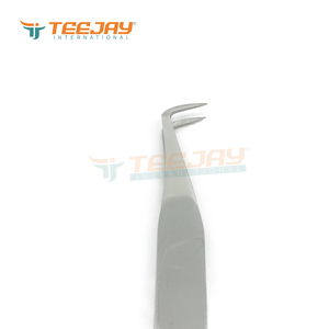 Pinzas para Extensión de Pestañas TEEJAY, de Acero Inoxidable Plateado Pulido, con Punta en L de 90 Grados, Ultra Finas, Punta de 10 mm, para Pestañas Perfectas - Product Image 2