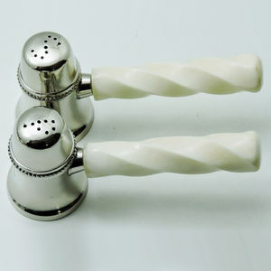 Table Top Antique Color Bone Handle & Brass with Nickel Polished Made by Professional Manufacturer <b>Salt</b> & <b>Pepper</b> <b>Set</b> - Product Image 5