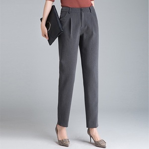 Pantalons de travail droits décontractés en toile de haute qualité pour femmes - 100% coton respirant coupe-vent noir - Product Image 3