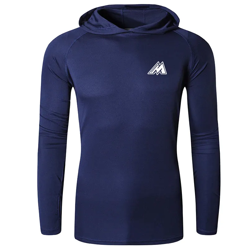 Bianco personalizzato di Cotone Spandex Migliore Vendita Palestra Fitness Sport Slim fit con cappuccio di Allenamento di Ginnastica Navy Blu Felpa Con Cappuccio di Grandi Dimensioni Pullover Felpe