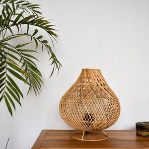 Traditional Style <b>Rattan</b> <b>Table</b> <b>Lamp</b> Wholesale in Bulk Made in Vietnam - Product Image 1
