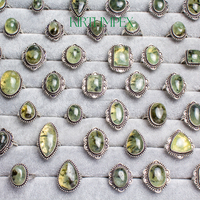 Bijoux de haute qualité en gros, assortiment de bagues en préhnite taille US 5-11, bagues en cristal naturel pour femmes au meilleur prix