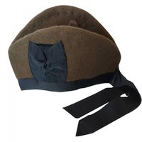 Chapeau traditionnel de style béret Glengarry en laine écossaise pour homme Prime Craft, couleur marron, avec pompon et logo personnalisé pour fanfare.
