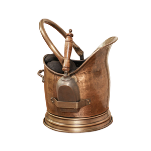 <b>Marvelous</b> Design Coal Bucket With Shovel Handmade Copper Coal <b>Storage</b> Basket For Fire Pit Accessories - Product Image 1