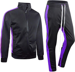 Gran Oferta personalizada para hombre, el mejor chándal con cremallera, ropa deportiva para correr, chándal con cremallera, contraste de ajuste estampado, conjuntos de 2 uds de secado rápido - Product Image 1