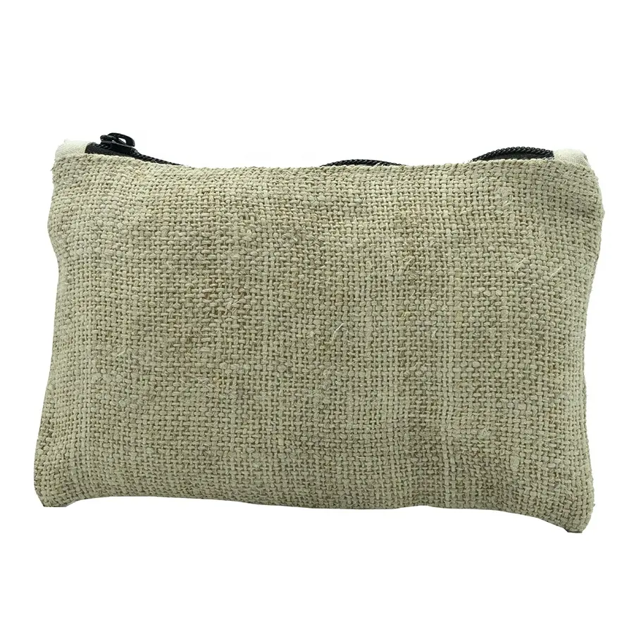 Bolsa de zíper cosmética artesanal, bolsa de lona com zíper, cânhamo primitivo para capa de smartphone-algodão