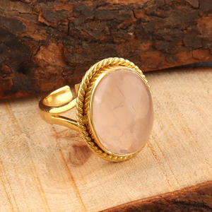 Koozeva — bijoux pour hommes, bague de naissance en quartz rose naturel, ensemble de collier plaqué or/argent, ajustable, à la mode, nouvelle collection - Product Image 5