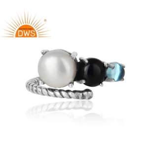 Bague en argent sterling de haute qualité bague multi-pierres glorieuse bagues antiques bijoux en gros Collection délicate - Product Image 6