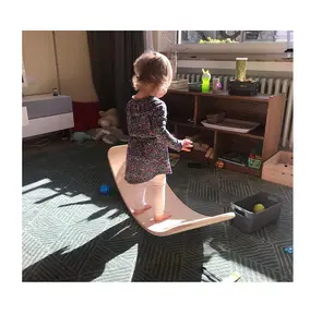 Ahşap Curvy denge kurulu Balanceboard öz denge ışın Hover Wobbel hint Wobble ahşap dengeleme Fit kurulu çocuklar için