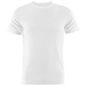 Camiseta con Logo personalizado impreso para hombre, camiseta barata 100% de algodón con estampado en blanco