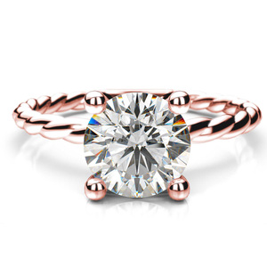 0.50Ct Real Round Solitaire Diamond <b>Ring</b> | Rose <b>Gold</b> Prong <b>Set</b> Engagement Anniversary Gift For Women Elegant Fine Jewelry Gift - Product Image 1