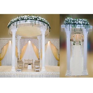 Mandap de palacio romano blanco para boda, decoración de boda de lujo, Mandap blanco romano, pilares de boda romanos elegantes, Mandap NZ - Product Image 1