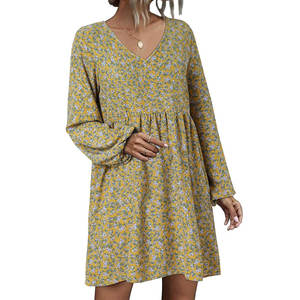 Minivestido occidental de punto con cuello cuadrado para mujer, venta al por mayor de fábrica, Verano - Product Image 1