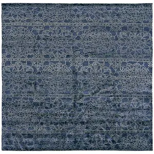 האיכות הטובה ביותר 100% משי יד מסוקס שטיחים לסלון קרם צבע עם כחול צבע רירית עיצוב שטיחים מודרני עיצוב מותאם אישית