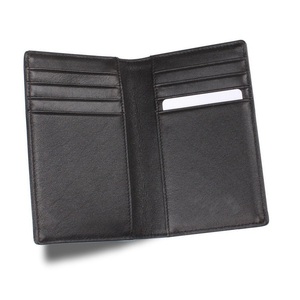 Étui en cuir véritable pour homme, porte-cartes d'identité, de couleur noire, portefeuille - Product Image 1