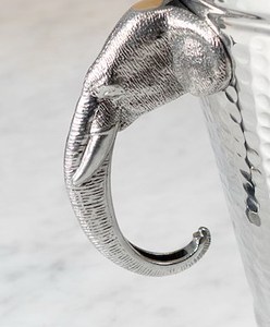 OEM Factory Small Stainless Steel Double-Tiered Hammered <b>Ice</b> Bucket with Elephant Handle Cooler Wine for Champagne Party Utensil - Product Image 3