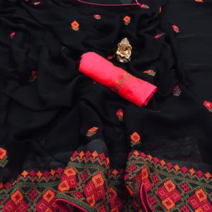 Georgette Séquence Broderie Travail Saree avec Chemisier Pièce Indienne Fête Porter Dames Femmes Porter Sari Pas Cher Bas Prix Vente en Gros ApparelGarment - Product Image 1