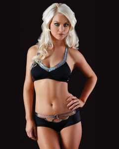 Shemax 2023 Top qualité vente chaude personnalisé en gros Fitness Gym pôle danse Yoga argent et noir dos froissé soutien-gorge et court - Product Image 3