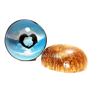 Juego de cuencos de coco con laca en forma de corazón pequeño Vintage hecho a mano de alta calidad, diseño personalizado, cartón de comida de Vietnam pintado pulido - Product Image 2