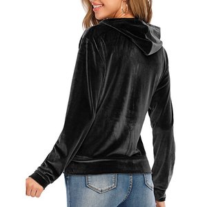 Veste à capuche zippée pour femme OEM, sweat-shirt à fermeture éclair, manches longues - Product Image 2